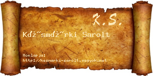 Késmárki Sarolt névjegykártya